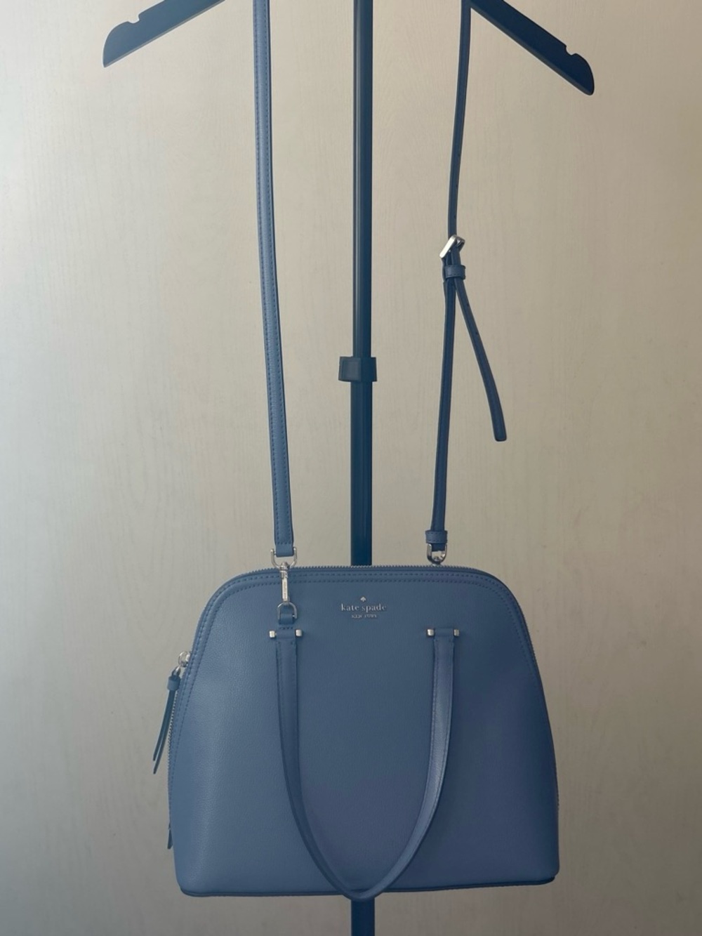kate spade slate blue leather satchel - Picture 3 of 7